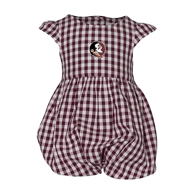 Girl's Garb Florida State Seminoles Cara Gingham Ruffled Bodysuit