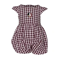 Girl's Garb Florida State Seminoles Cara Gingham Ruffled Bodysuit