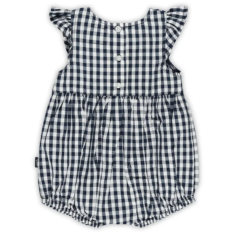 Girl's Garb Michigan Wolverines Cara Gingham Ruffled Bodysuit