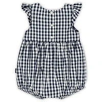 Girl's Garb Michigan Wolverines Cara Gingham Ruffled Bodysuit