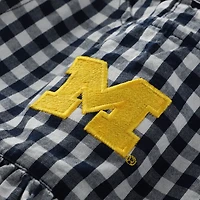 Girl's Garb Michigan Wolverines Cara Gingham Ruffled Bodysuit
