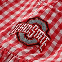 Girl's Garb Ohio State Buckeyes Cara Gingham Ruffled Bodysuit
