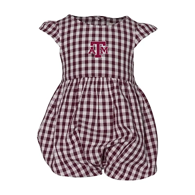 Girl's Garb Texas AM Aggies Cara Gingham Ruffled Bodysuit