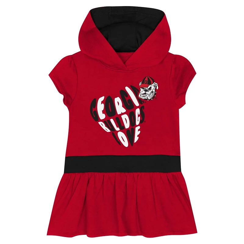 Girls Georgia Bulldogs Team Love French Terry Hoodie Dress