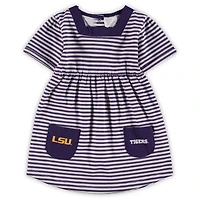 Girls LSU Tigers Striped Dress with Pockets