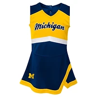 Girls Michigan Wolverines Cheer Captain Dress  Bloomers Two-Piece Set