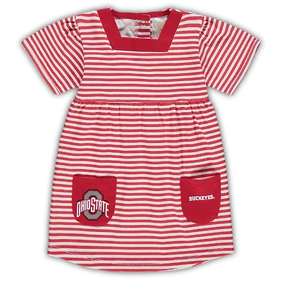 Girl's Ohio State Buckeyes Striped Dress with Pockets