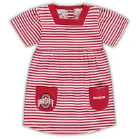 Girl's Ohio State Buckeyes Striped Dress with Pockets