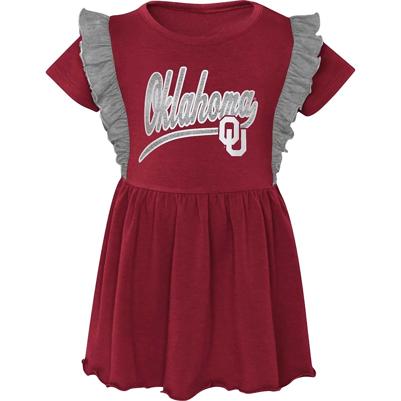 Girls Oklahoma Sooners Too Cute Tri-Blend Dress