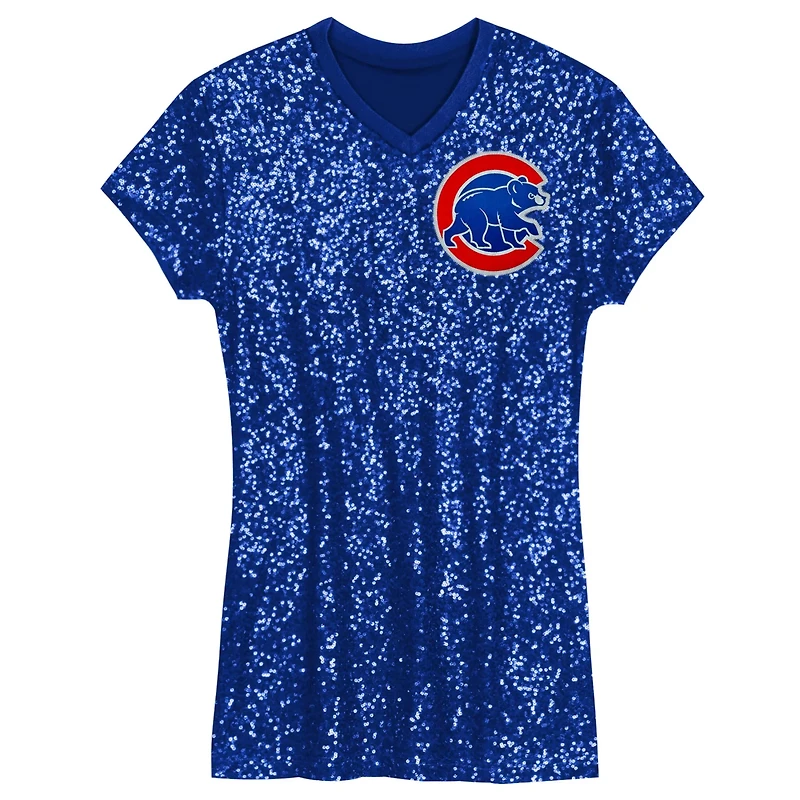 Girls Preschool Chicago Cubs Sequin V-Neck Dress