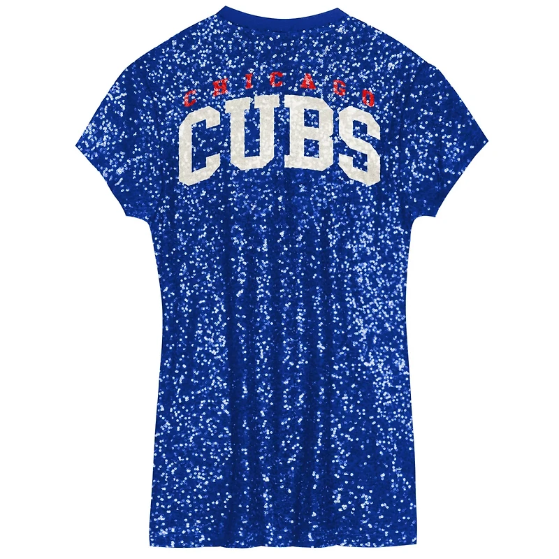 Girls Preschool Chicago Cubs Sequin V-Neck Dress