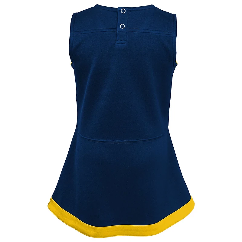 Girls Preschool Michigan Wolverines Two-Piece Cheer Captain Jumper Dress  Bloomers Set