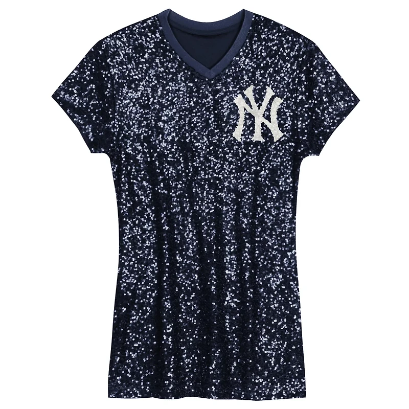 Girls Preschool New York Yankees Sequin V-Neck Dress
