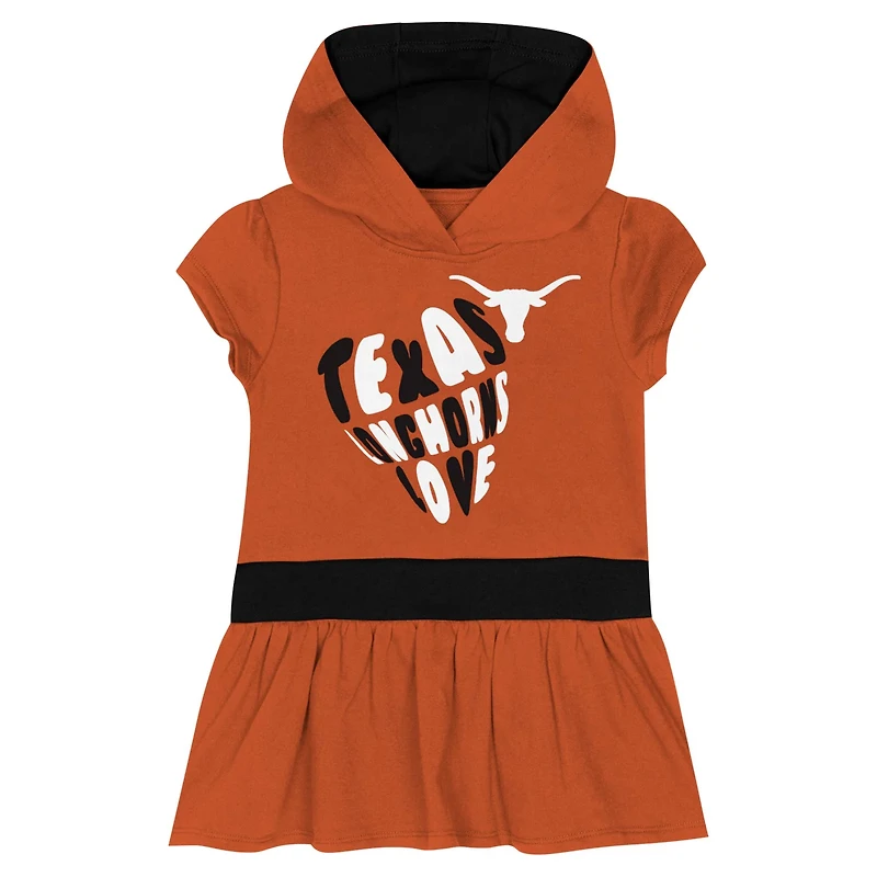 Girls Texas Longhorns Team Love French Terry Hoodie Dress