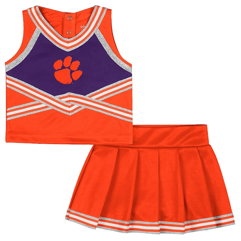 Girls Toddler Colosseum Clemson Tigers Lollipop Park Cheer Two-Piece Set