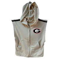 Girls Wes  Willy Georgia Bulldogs Tri-Blend Sleeveless Full-Zip Hoodie Tiered Skirt Set