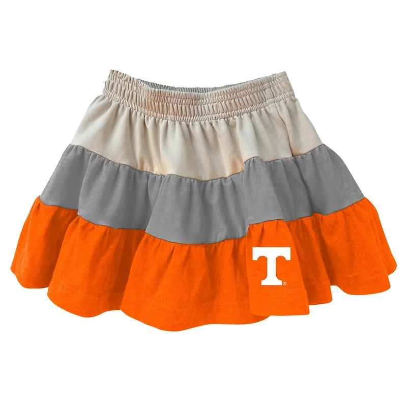 Girls Wes  Willy Tennessee Volunteers Tri-Blend Sleeveless Full-Zip Hoodie Tiered Skirt Set