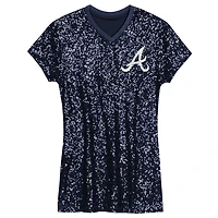 Girls Youth Atlanta Braves Sequin V-Neck Dress