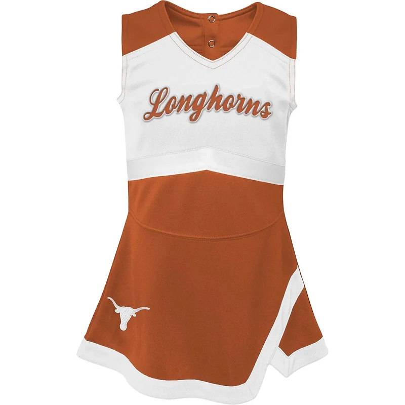 Girls Youth Burnt /White Texas Longhorns Cheer Captain Jumper Dress