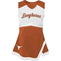 Girls Youth Burnt /White Texas Longhorns Cheer Captain Jumper Dress