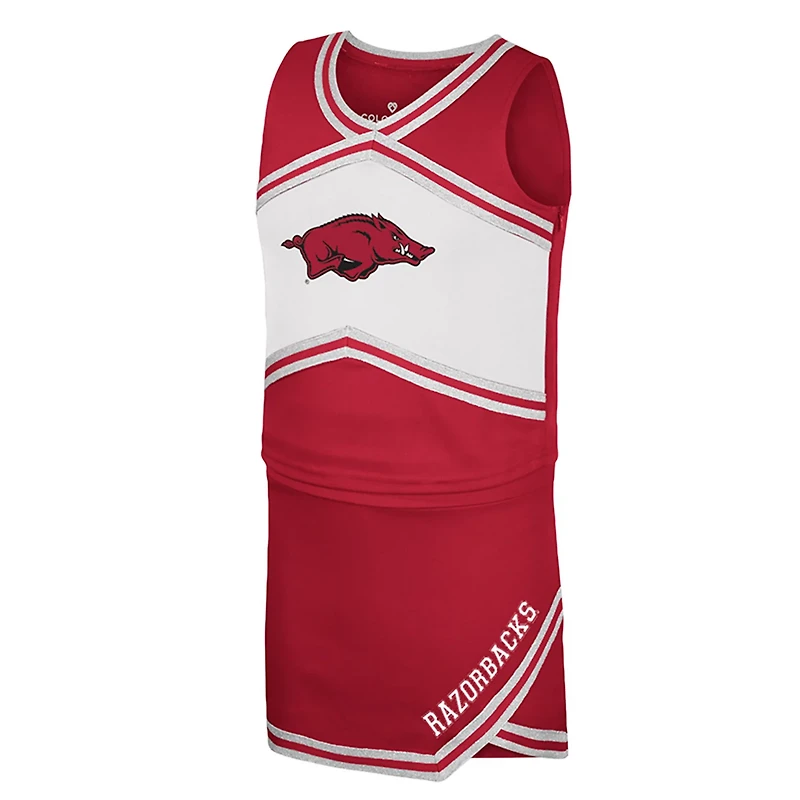 Girls Youth Colosseum Arkansas Razorbacks Cheerleader Top Skirt Set