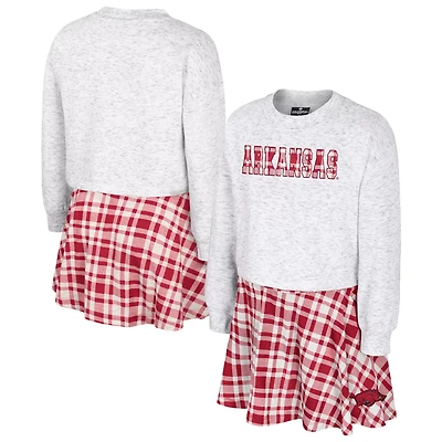 Girls Youth Colosseum Arkansas Razorbacks Marceline Plaid Skirt and Top Set