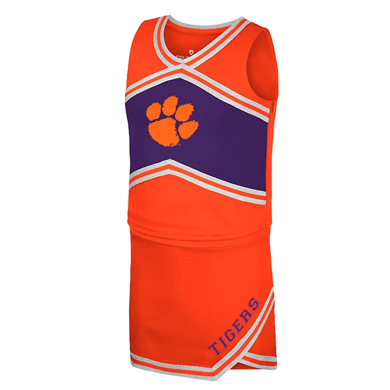 Girls Youth Colosseum Clemson Tigers Cheerleader Top Skirt Set