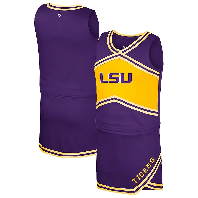 Girls Youth Colosseum LSU Tigers Cheerleader Top Skirt Set