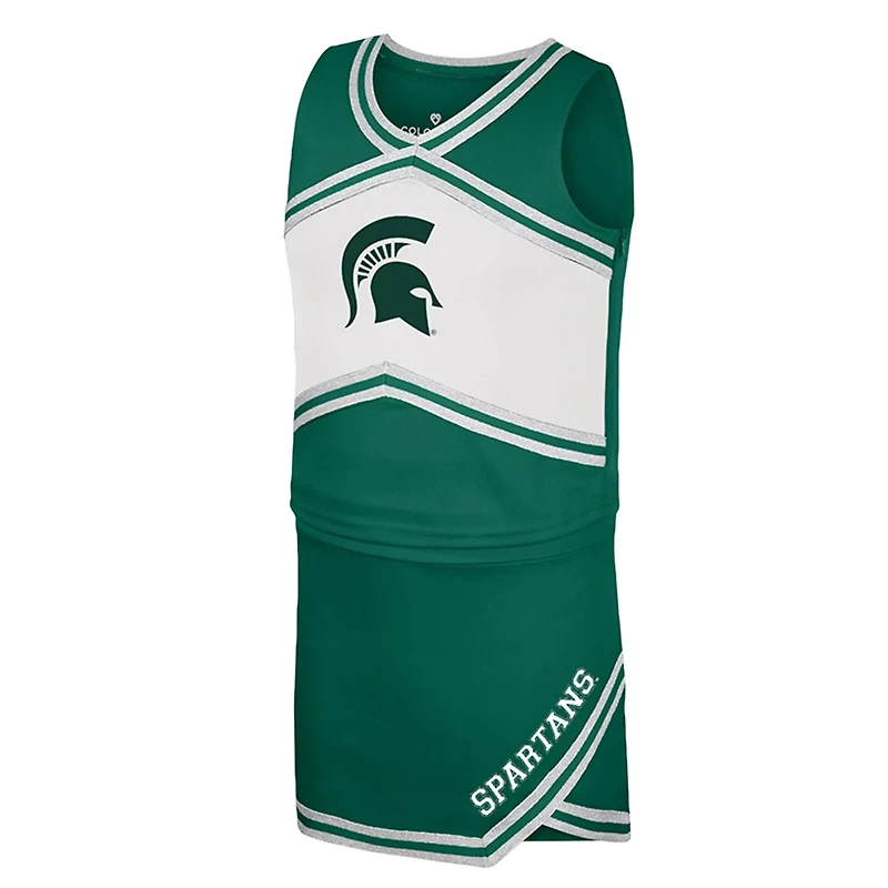 Girls Youth Colosseum Michigan State Spartans Cheerleader Top Skirt Set