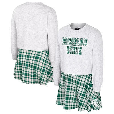 Girls Youth Colosseum Michigan State Spartans Marceline Plaid Skirt and Top Set