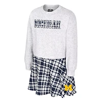Girls Youth Colosseum Michigan Wolverines Marceline Plaid Skirt and Top Set