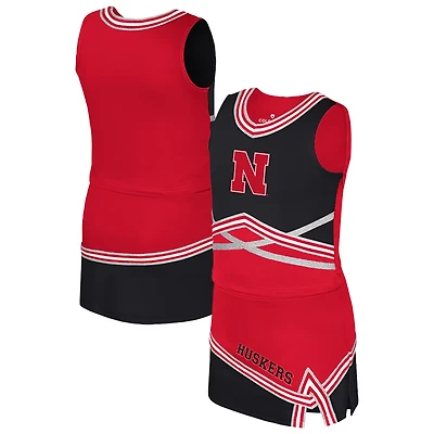 Girls Youth Colosseum Nebraska Huskers Lollipop Park Cheer Two-Piece Set