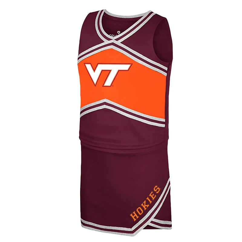 Girls Youth Colosseum Virginia Tech Hokies Cheerleader Top  Skirt Set