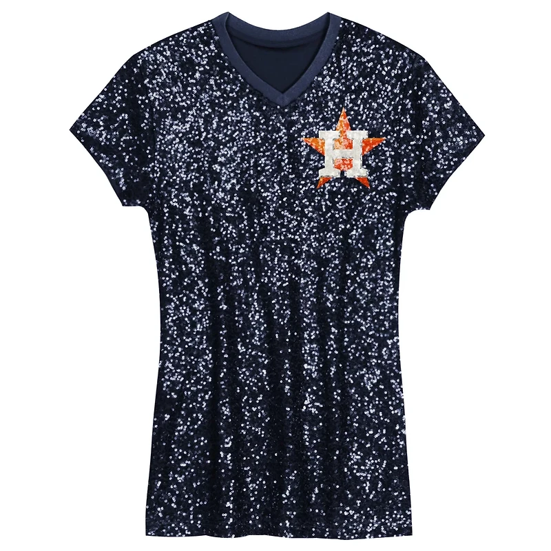 Girls Youth Houston Astros Sequin V-Neck Dress