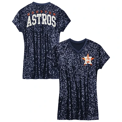 Girls Youth Houston Astros Sequin V-Neck Dress