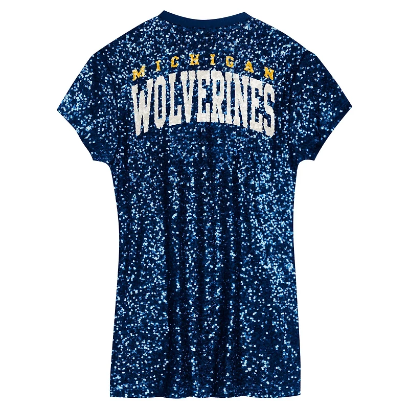 Girls Youth Michigan Wolverines Sequin V-Neck Dress