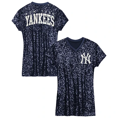 Girls Youth New York Yankees Sequin V-Neck Dress