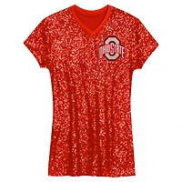 Girls Youth Ohio State Buckeyes Sequin V-Neck Dress