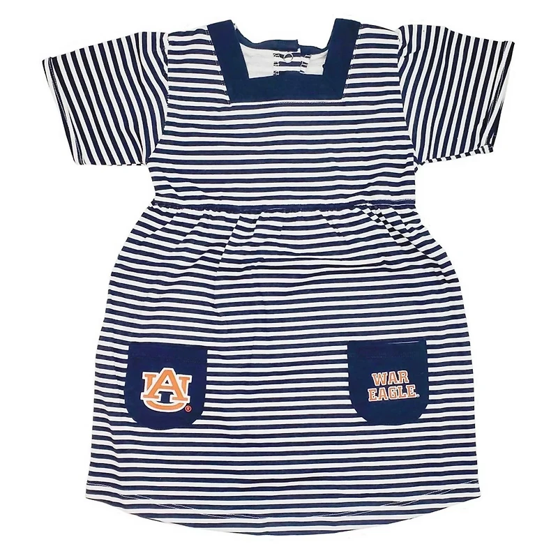 Little King Auburn Tigers Striped Dress with Pockets