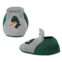 Mitchell  Ness Heather Gray Michigan State Spartans 3-Pack Bodysuit Bib and Bootie Set