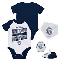 Mitchell  Ness White Penn State Nittany Lions 3-Pack Bodysuit Bib and Bootie Set
