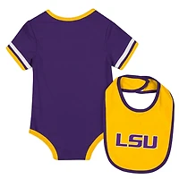 Newborn  Infant Colosseum LSU Tigers Bodysuit Bib Set