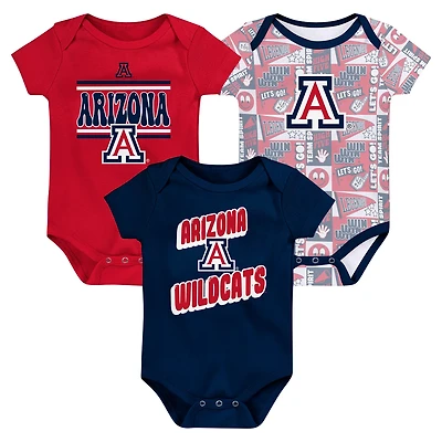 Newborn Arizona Wildcats Sunday Comics 3-Pack Bodysuit Set