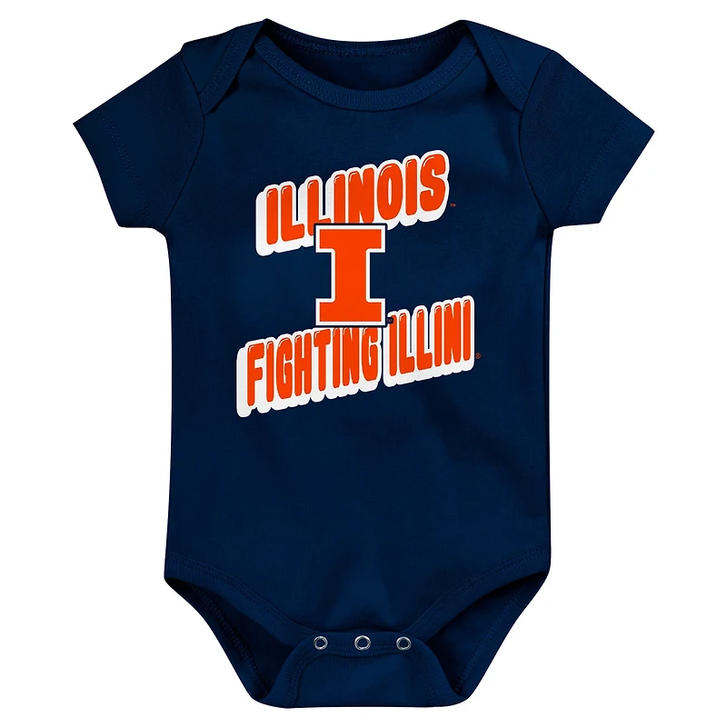 Newborn Illinois Fighting Illini Sunday Comics 3-Pack Bodysuit Set