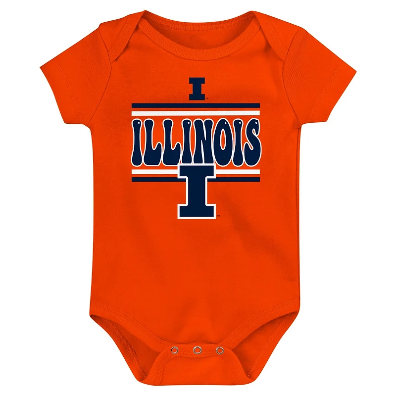 Newborn Illinois Fighting Illini Sunday Comics 3-Pack Bodysuit Set