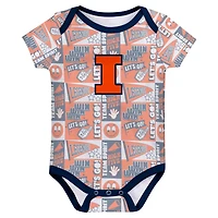Newborn Illinois Fighting Illini Sunday Comics 3-Pack Bodysuit Set