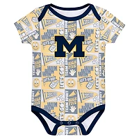Newborn Michigan Wolverines Sunday Comics 3-Pack Bodysuit Set