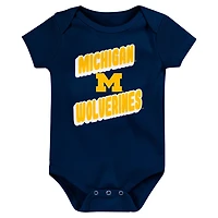 Newborn Michigan Wolverines Sunday Comics 3-Pack Bodysuit Set