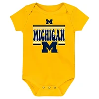 Newborn Michigan Wolverines Sunday Comics 3-Pack Bodysuit Set