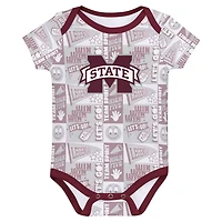 Newborn Mississippi State Bulldogs Sunday Comics 3-Pack Bodysuit Set